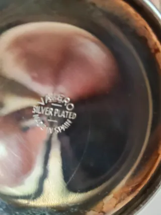 Juego 5 copas baño plata metal