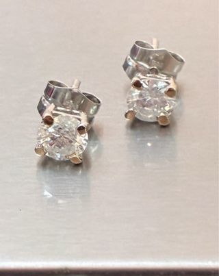 Pendientes Oro 18k Con 1.09 Ct Diamantes Naturales