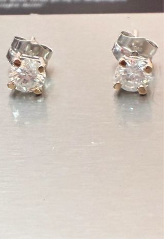 Pendientes Oro 18k Con 1.09 Ct Diamantes Naturales