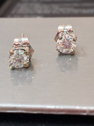 Pendientes Oro 18k Con 1.09 Ct Diamantes Naturales