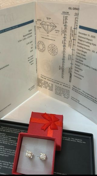 Pendientes Oro 18k Con 1.09 Ct Diamantes Naturales