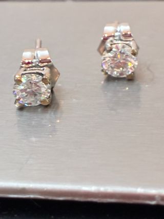 Pendientes Oro 18k Con 1.09 Ct Diamantes Naturales