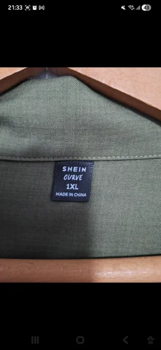 Vestido midi Shein verde militar talla 46