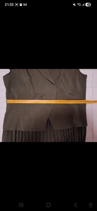 Vestido midi Shein verde militar talla 46