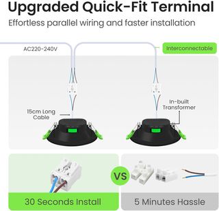 Foco LED da Incasso Nero 7W 3 Tonalità (6 pz)