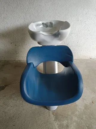 Lavacabezas azul diseño piel