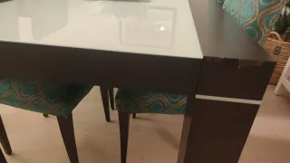 Aparador, mesa comedor extensible y 6 sillas