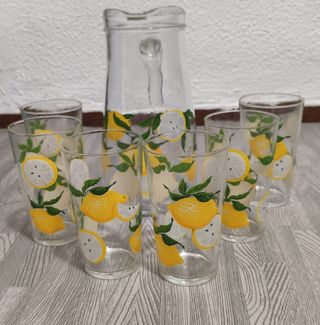 Juego Jarra y 6 Vasos Limones