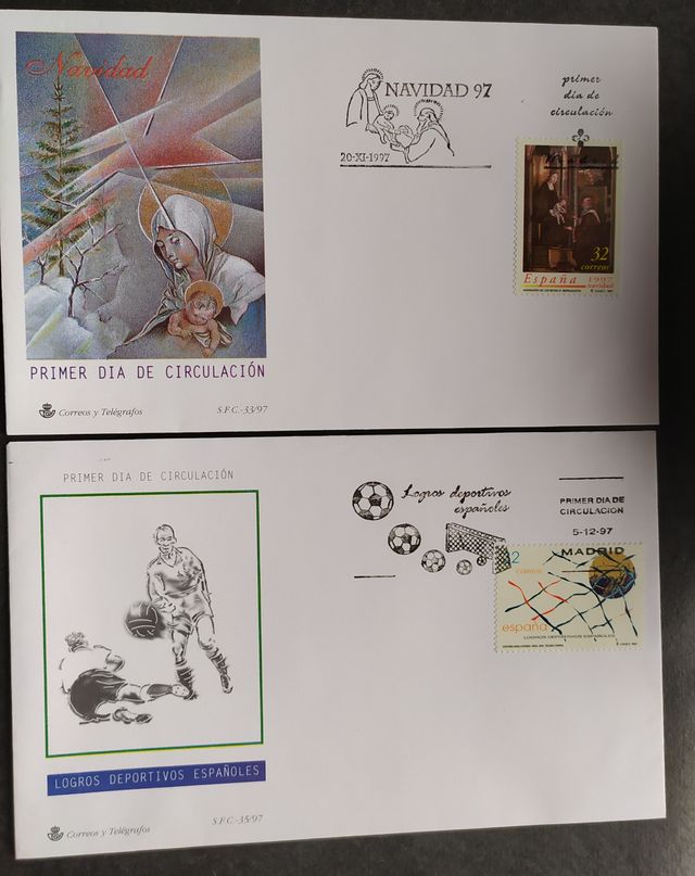37 Sobres Primer Día Circulación 1997