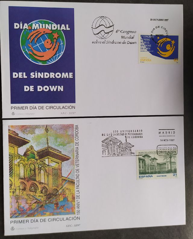 37 Sobres Primer Día Circulación 1997