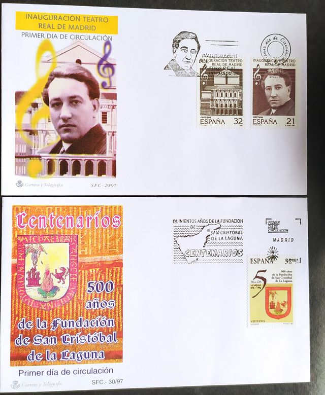 37 Sobres Primer Día Circulación 1997