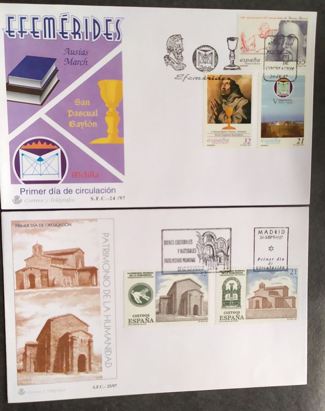 37 Sobres Primer Día Circulación 1997