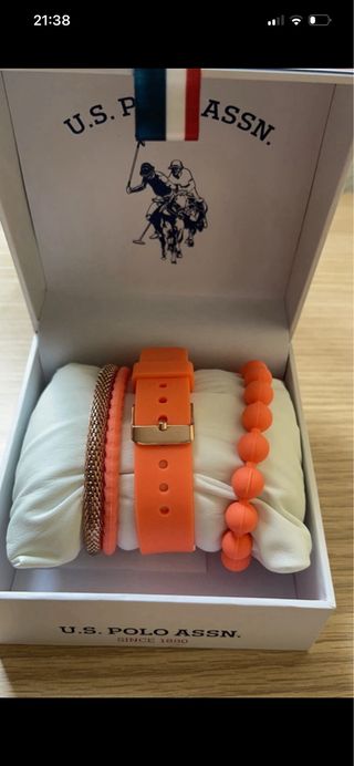 Reloj Polo Assn. Dorado y Naranja
