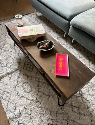 Mesa de centro moderna madera y metal