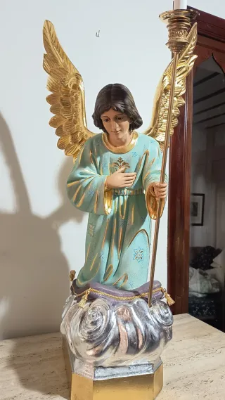 Pareja ángeles porta candelabro 100cm