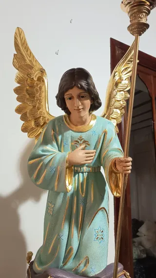 Pareja ángeles porta candelabro 100cm