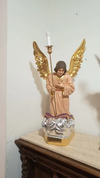 Pareja ángeles porta candelabro 100cm