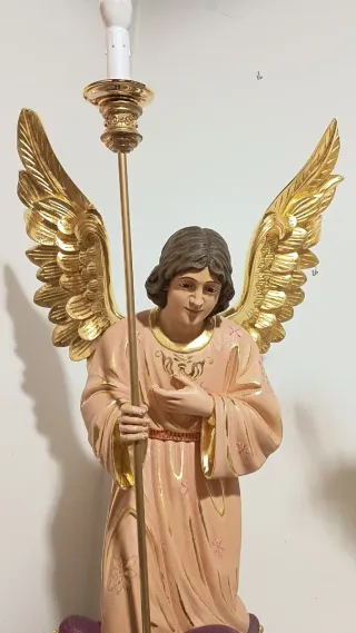 Pareja ángeles porta candelabro 100cm