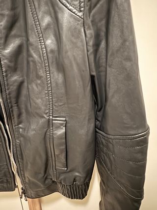 Giacca in vera pelle nera