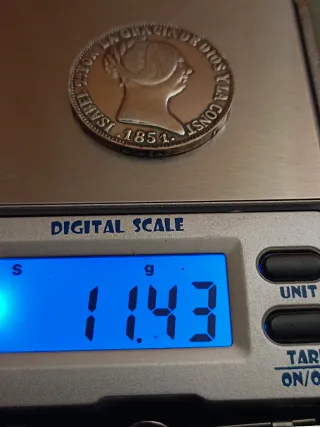 Réplica 10 Reales España 1851 Isabel II