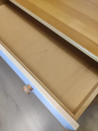 Cómoda infantil madera y blanco