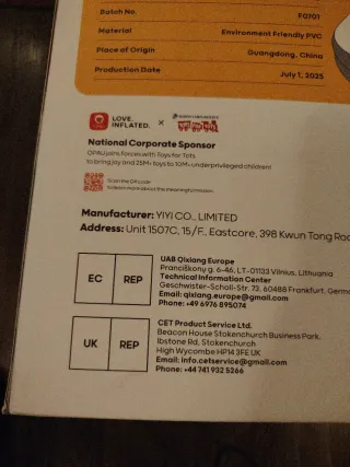 Colchón inflable para niños YIYI