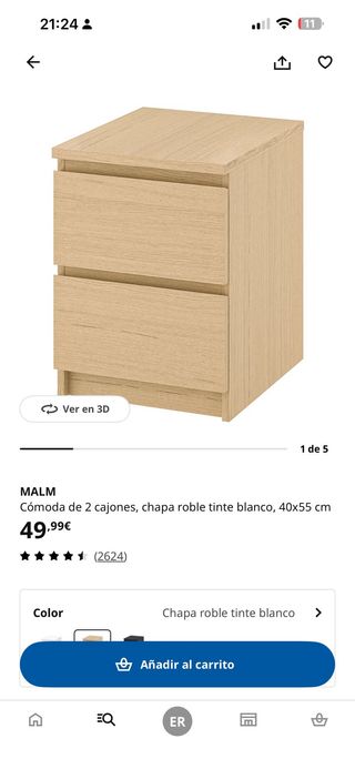 Canapé MALM 160x200 + 2 Mesitas Noche