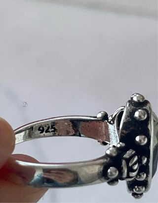Anillo Plata Corazón Rosa Verde