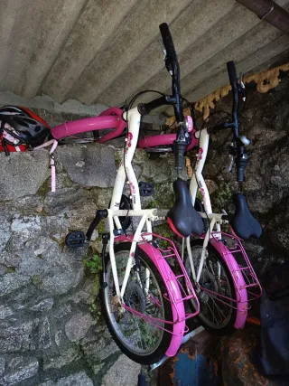 2 Bicicletas Plegables Rosas