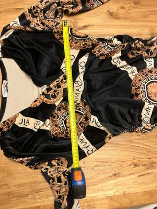 Vestito donna nero con stampa oro