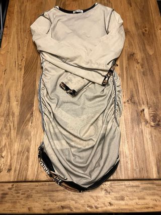 Vestito donna nero con stampa oro