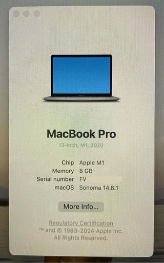 Macbook Pro M1 13' 8GB RAM 256GB SSD Touchbar 2020