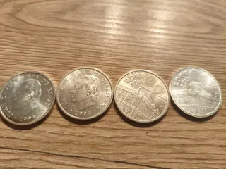 Monedas 2000 pesetas Juan Carlos I (4 unidades)