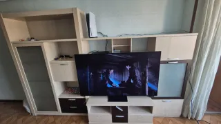 Mueble salón TV modular beige/marrón