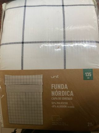 Funda Nórdica Cuadros Blanco y Negro 135cm