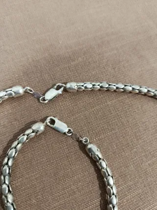 Conjunto Plata de Ley Cadena y Pulsera