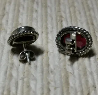 Orecchini Argento 925 Granato Rosso