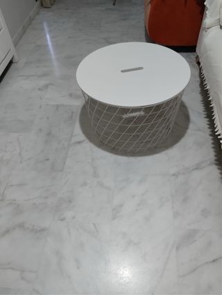 Mesa Auxiliar Redonda Blanca 44cm