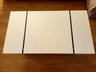 Mesa de centro blanca y cristal moderna