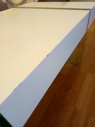 Mesa de centro blanca y cristal moderna