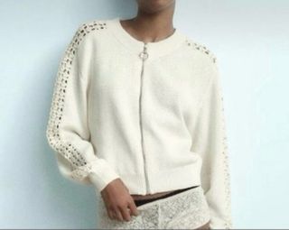 Chaqueta bomber Zara punto calado