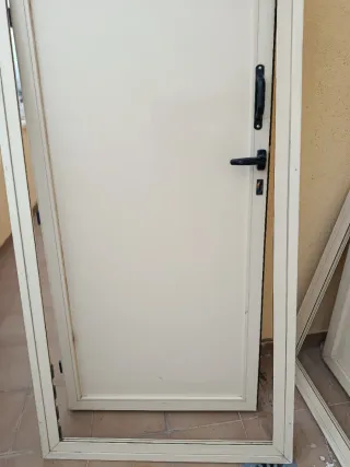 Puerta aluminio exterior con mosquitera