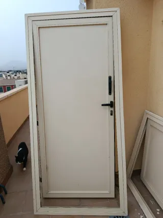 Puerta aluminio exterior con mosquitera