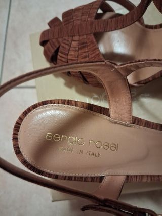 Sandali Sergio Rossi Pelle Suede Biscotto