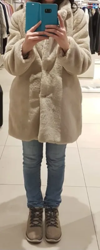 Cappotto pelliccia sintetica Cannella Beige S