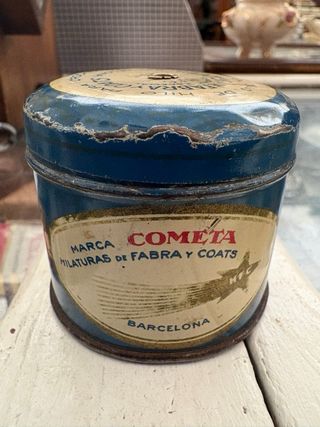 Lata antigua Hilos Cometa Fabra y Coats