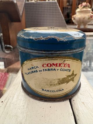 Lata antigua Hilos Cometa Fabra y Coats