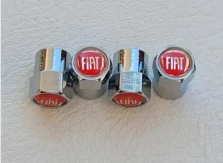 4 Tapones Válvula Fiat Cromados