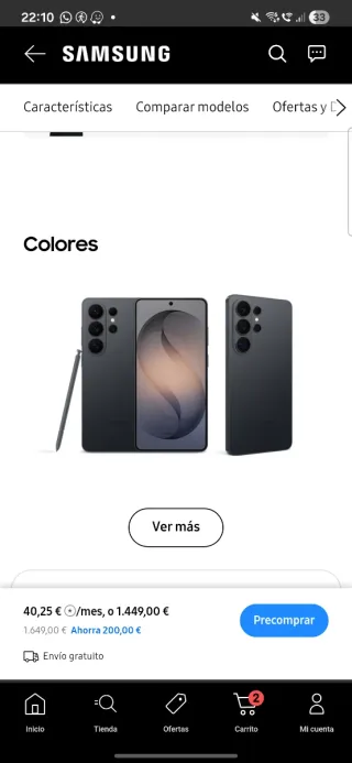 Samsung Galaxy S26 Ultra 512GB Negro