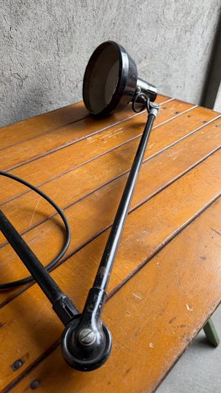 Lampada da tavolo industriale nera Vintage anni 70